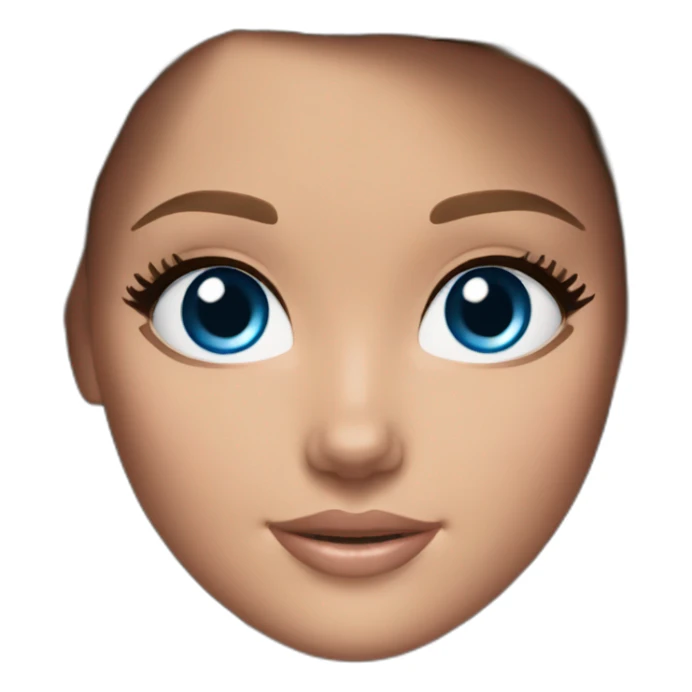 Barbie brown hair blue eyes sticker