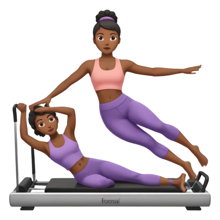 black woman doing reformer pilates sticker