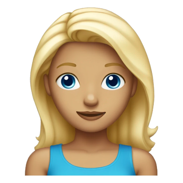 Blond girl  with tanned skin and blue eyes sticker