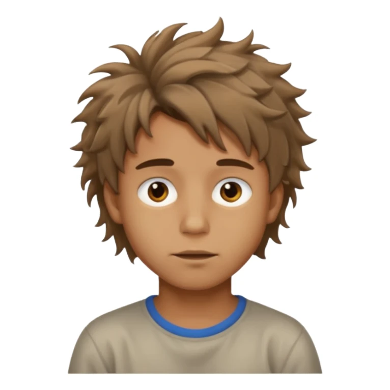 Un niño con forma de cara un poco estirada piel un poco morena y hombre sticker