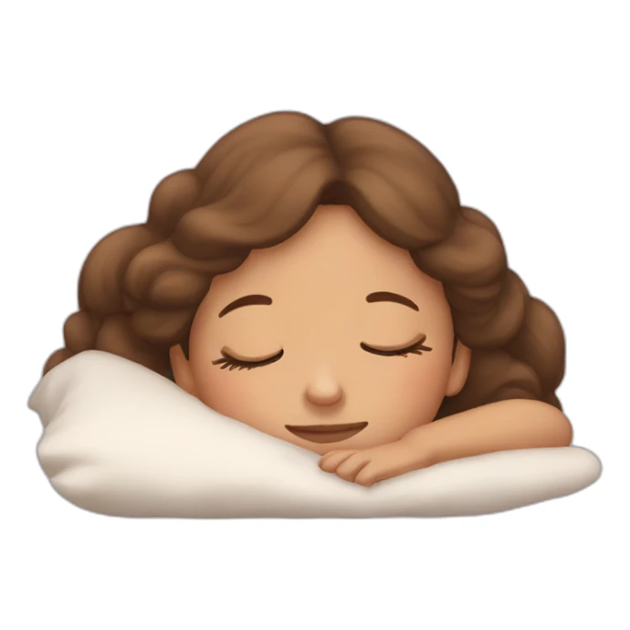 brown hair young girl sleeping sticker