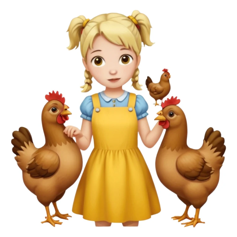 Girl feeding chickens – Pigtails, yellow dress



 sticker
