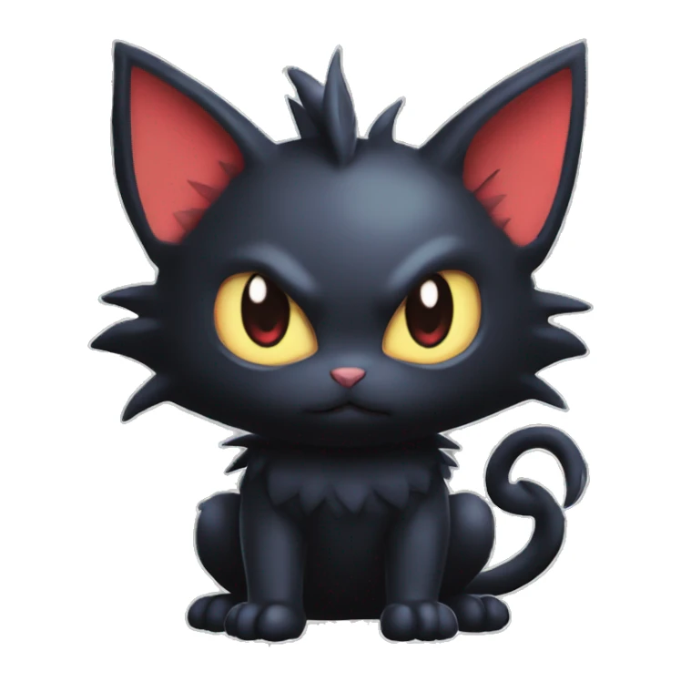 Cool Cute Edgy Dark Black Chibi Noibat-Litten-Pokémon-Fakémon-hybrid sticker