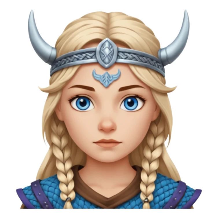 Viking female with blue eyes  sticker