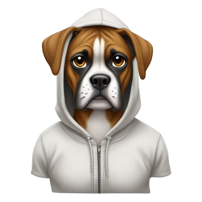 Boxer dog with hoodie  sticker