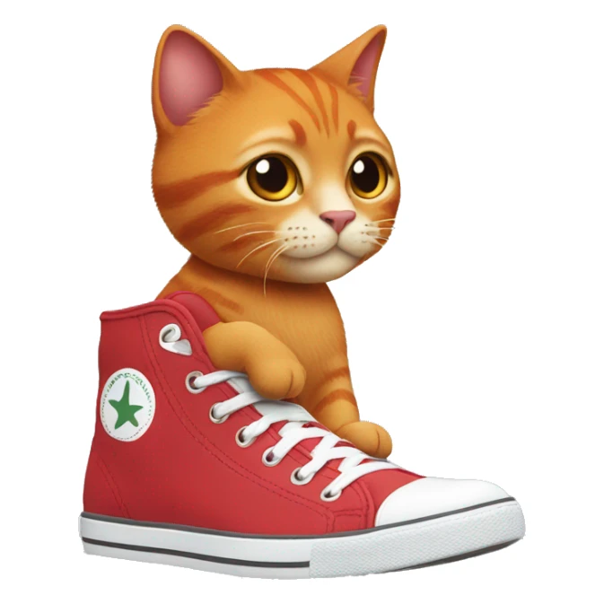 Red cat in Jordan shoes sticker