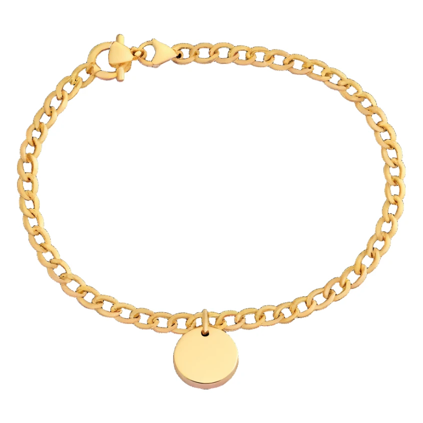 Elegant gold bracelet with Imogen charm sticker