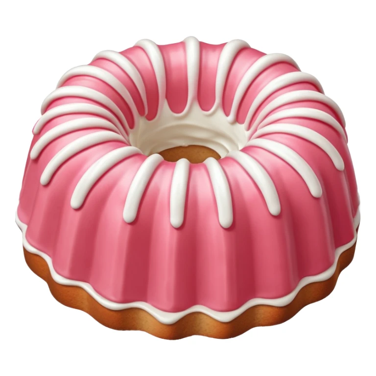 Strawberry pink Bundt cake with white frosting  sticker