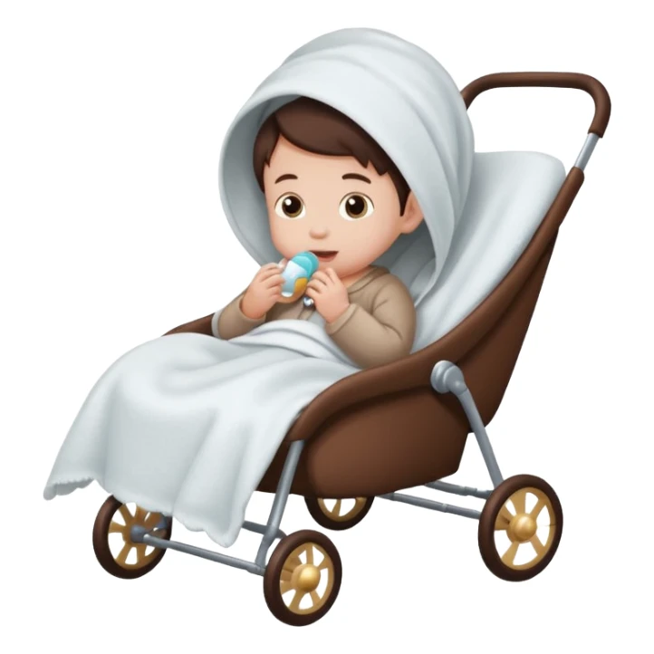Baby in Chocolate push chair sticker
