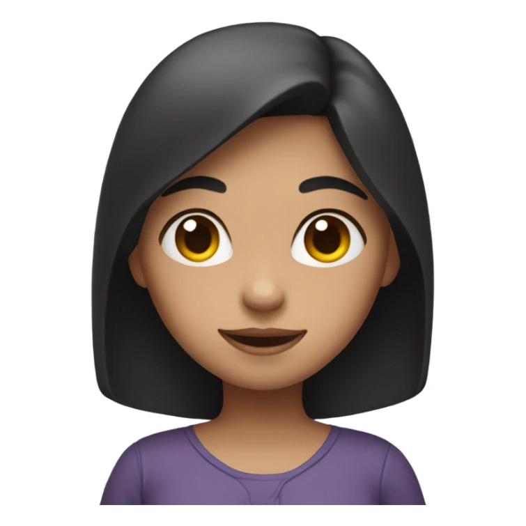 A girl with dark hair, with a heart in her hands sticker