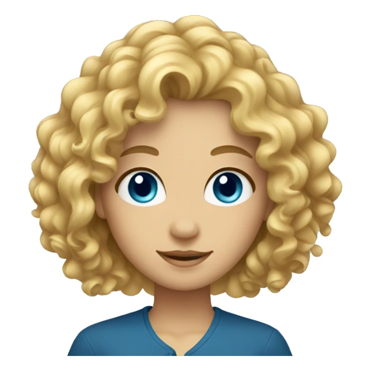 curly blond hair with blue eyes sticker