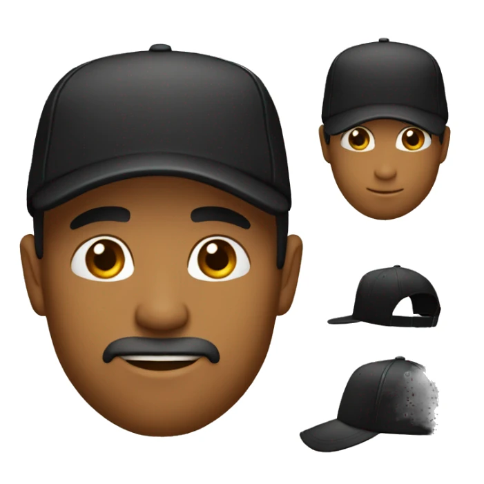 Hombre color claro con pelo negro y gorra  sticker