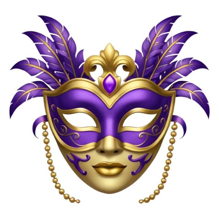carnival mask with gold and purple decorations sticker