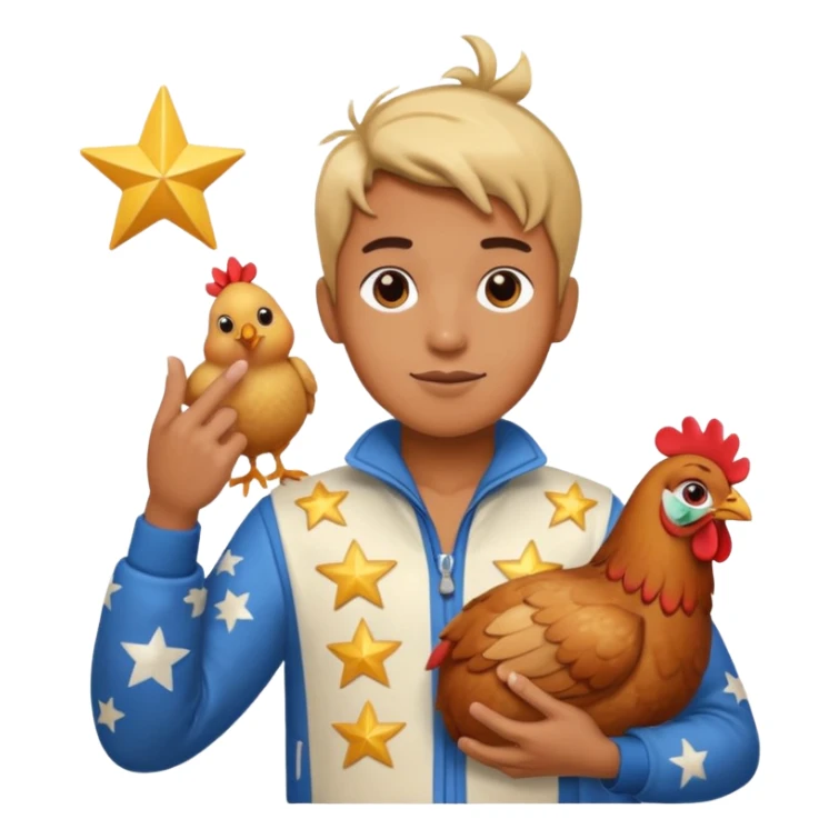 67 holding chicken stars and doing the boi hand gesture sticker