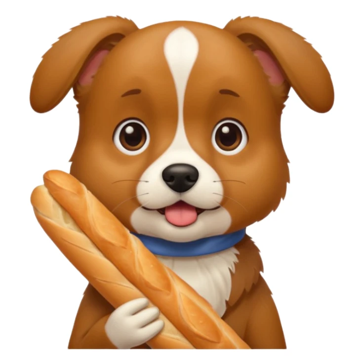 un chien choqué avec une baguette sticker