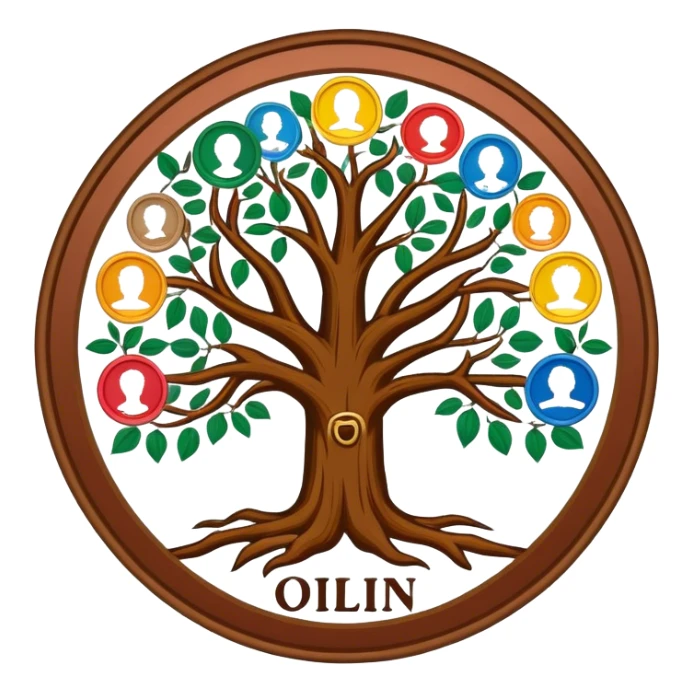 created a highly detailed but manly looking family genealogy logo too include the name Odlin and a title of Genealogy while using multiple colors in the logo sticker