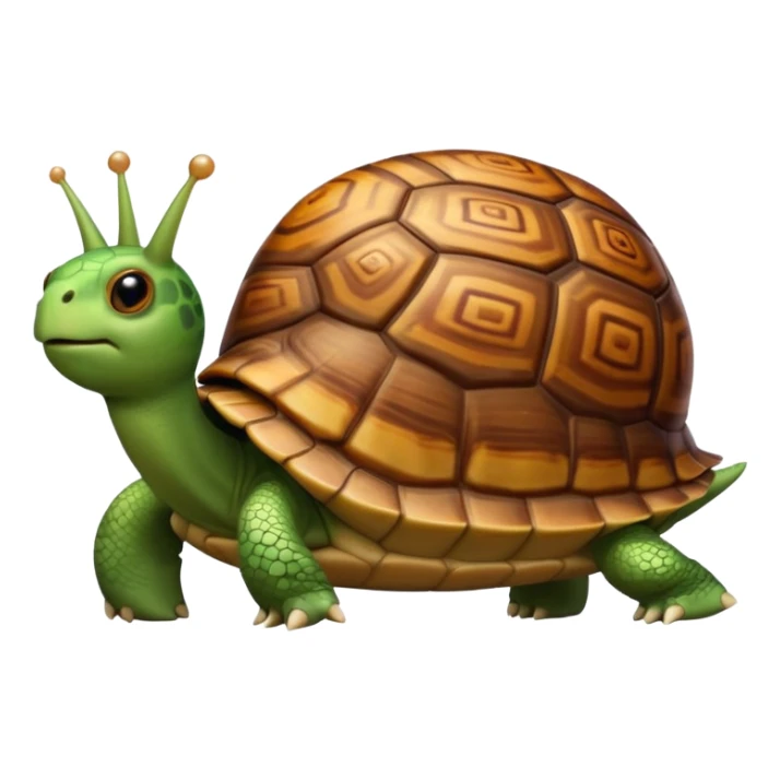 
A snail on the back of a turtle sticker