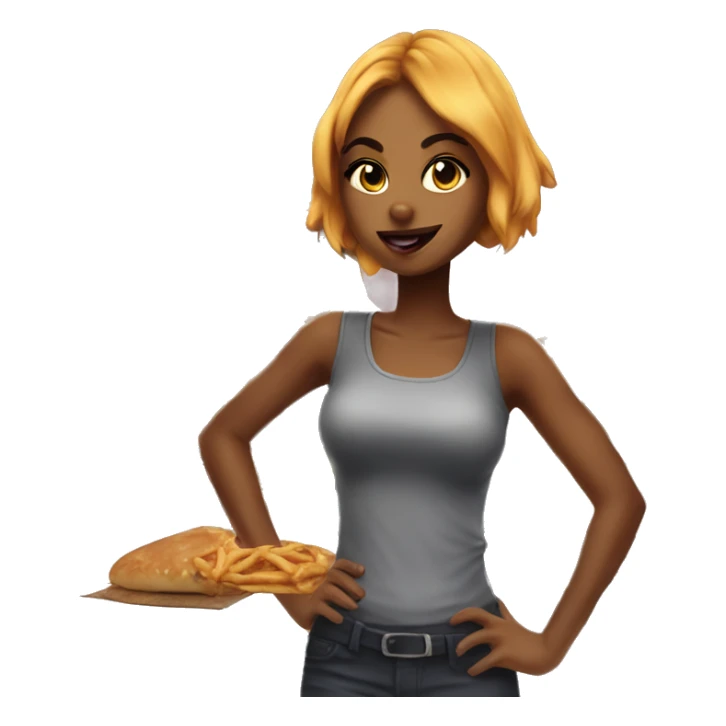 Realistic Catgirl food truck  sticker