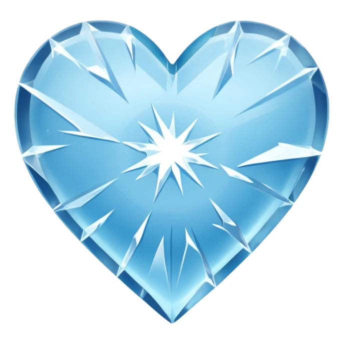 Frozen heart mid-shatter, shards suspended sticker