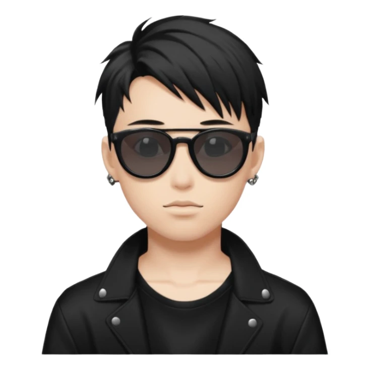 anime boy with tattoo in black balenciaga sunglasses sticker