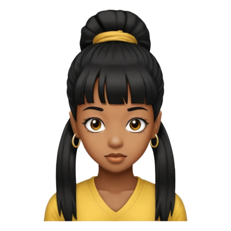 Lisa Left Eye Lopes with black ponytail hair  sticker