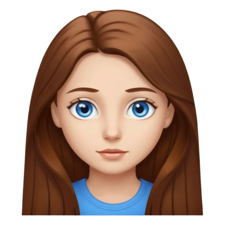 A girl with blue eyes and brown long hair sticker