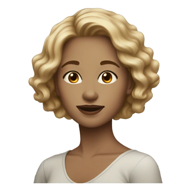 Pale light brown short wavy hair female  sticker