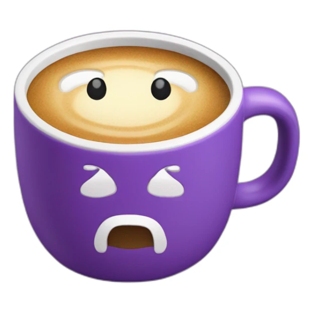 a coffe mug with the word "MUGGO" written on it. In a purple color sticker