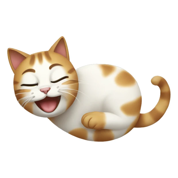 Cat rolling and laughing her as out sticker