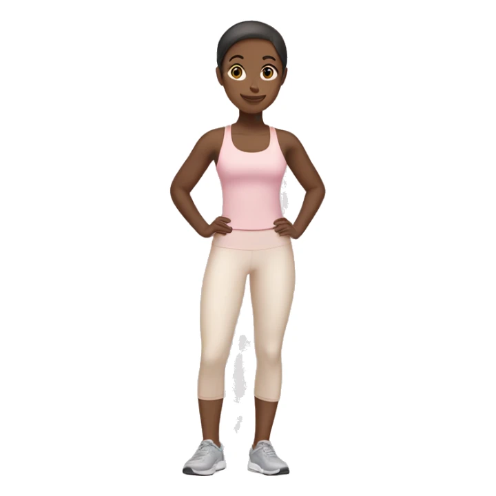 Girl with light skin in light pink clothes exercising sticker