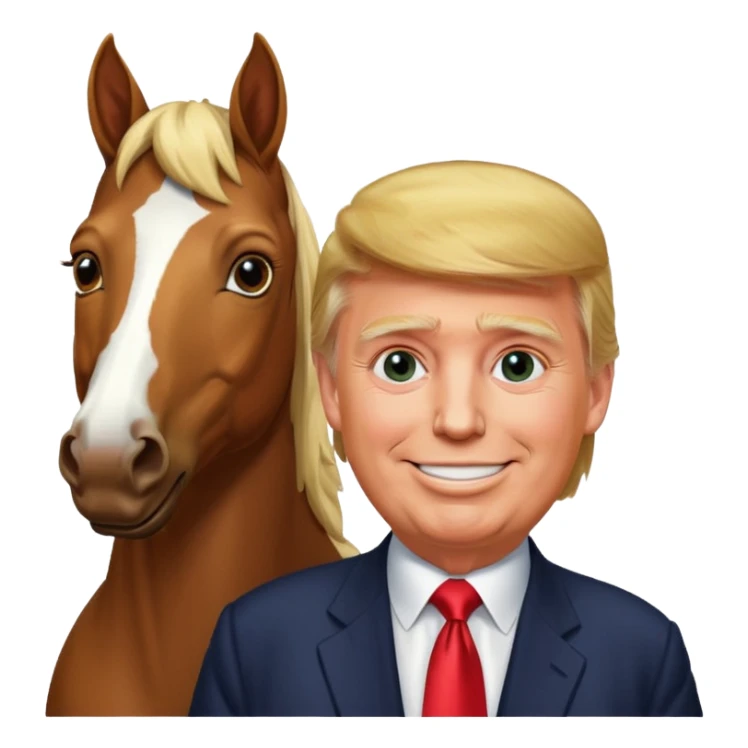 Donald trump with a horse sticker