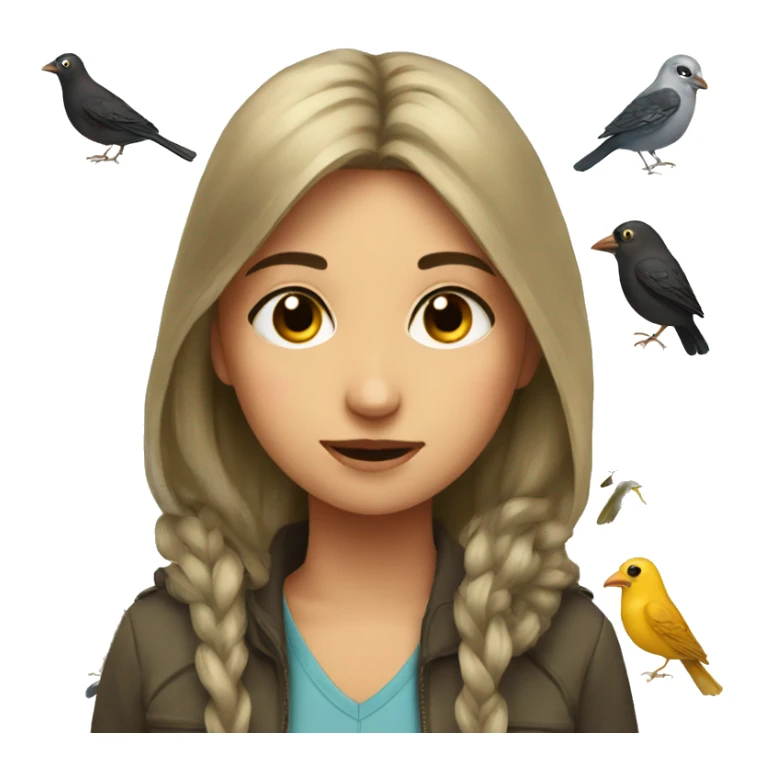 Birds Birds with a girl sticker