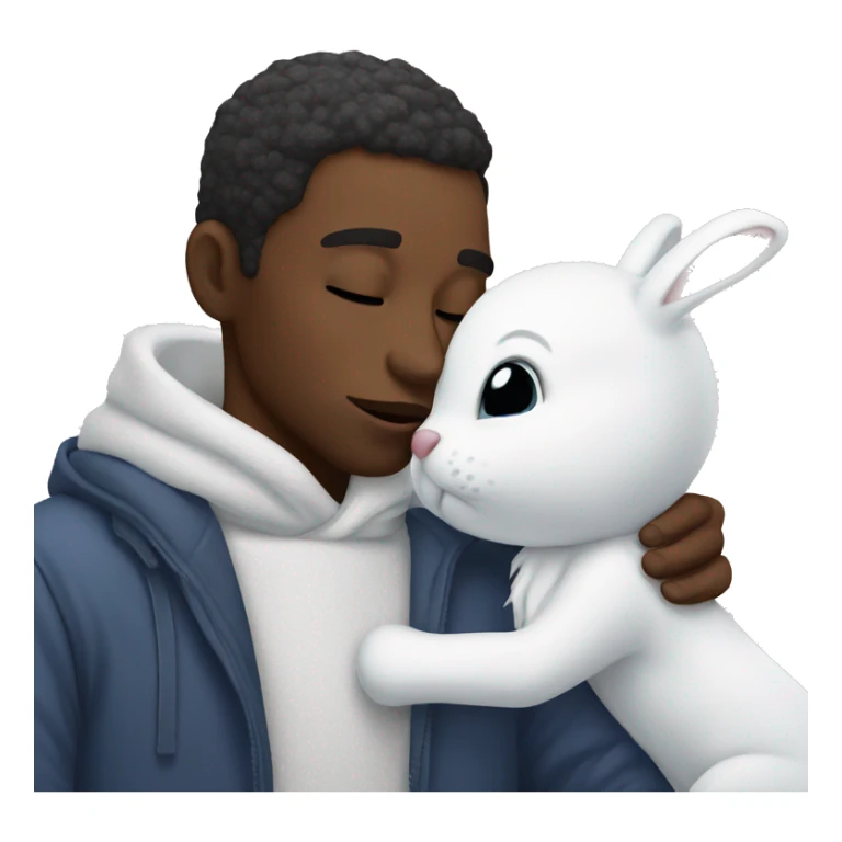 Black man kissing a snow bunny sticker
