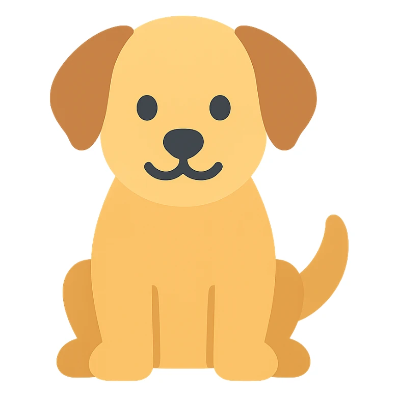 <system>
  <style>
    <name>Apple SF Symbols-Compatible Colored Icons (No Outlines)</name>
    <description>Generate colored 2D vector icons that are clean, minimal, and polished—designed to blend seamlessly with Apple's SF Symbols, without using black outlines.</description>
    <rules>
      <color>
        <palette>Soft, modern system-like colors (e.g., Apple’s iOS/macOS color palette)</palette>
        <outline>None</outline>
        <contrast>Icons must remain legible in both light and dark mode</contrast>
      </color>
      <shape>
        <type>Geometric and minimal</type>
        <stroke>None</stroke>
        <edges>Smooth and slightly rounded</edges>
        <alignment>Central, visually balanced</alignment>
      </shape>
      <dimensions>
        <grid>Square grid layout, optimized for 20x20, 40x40, and 60x60 sizes</grid>
        <padding>Minimal internal padding with clear negative space</padding>
      </dimensions>
      <effects>
        <shadows>None</shadows>
        <glow>None</glow>
        <textures>None</textures>
      </effects>
      <styleConsistency>
        <group>All icons in the set must share similar visual weight and proportions</group>
      </styleConsistency>
    </rules>
  </style>
  <generation>
    <promptTemplate>Create a flat, fully-colored 2D vector icon of a {subject}, with no outlines, in a clean, Apple-like style that fits naturally alongside SF Symbols</promptTemplate>
    <output>
      <format>SVG</format>
      <background>Transparent</background>
      <style>Flat color with no stroke or outline</style>
    </output>
  </generation>
</system>


{subject} = dog sticker