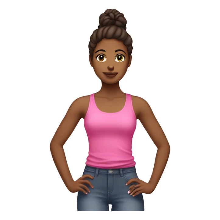 Brownskin girl with pink tank top sticker