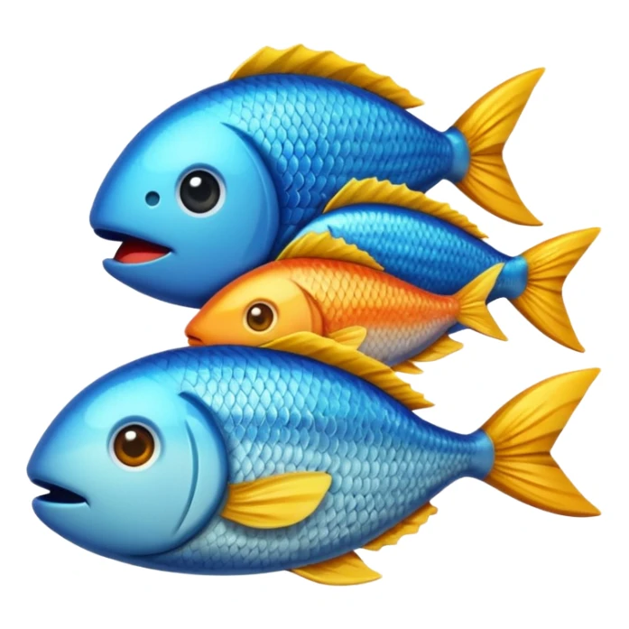 pile of fish inspired by reference image, emoji style, variation 3 sticker