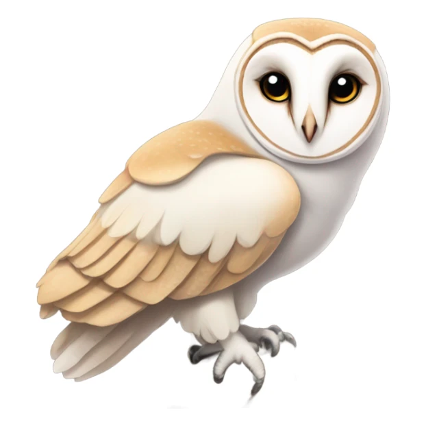 Barn owl with unicorn horn on its head sticker