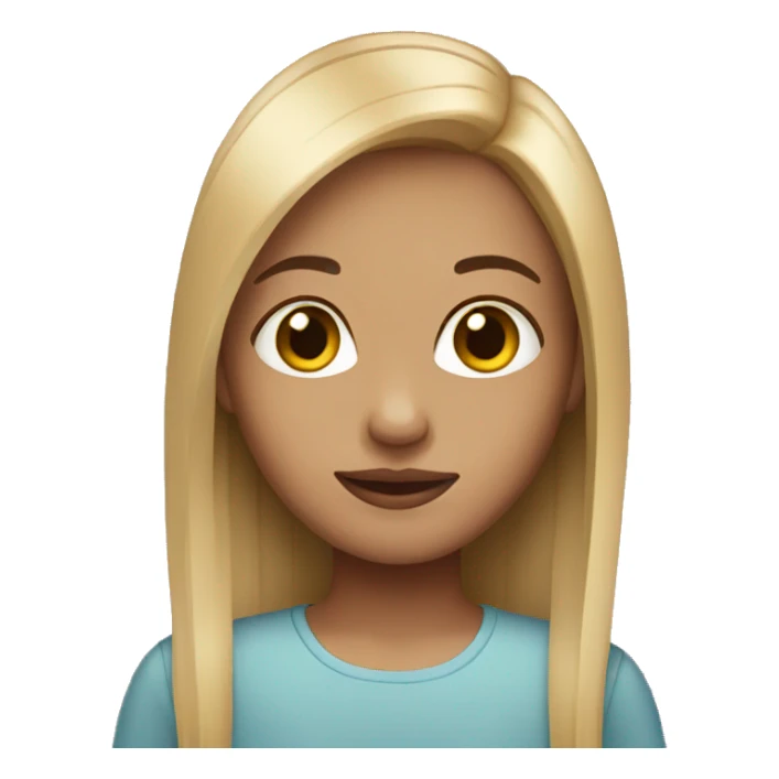 Straight hair girl that has light skin sticker