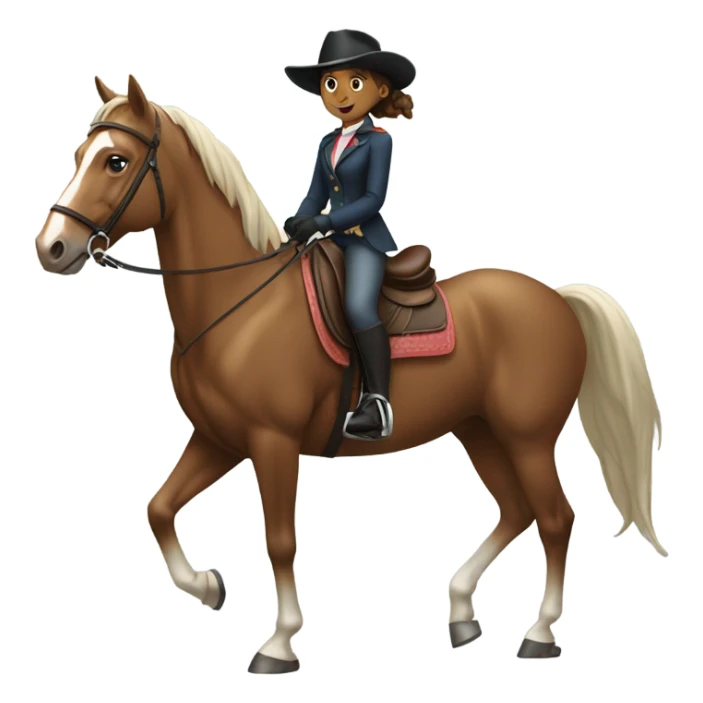 Girl equestrian horse riding whit horse  sticker