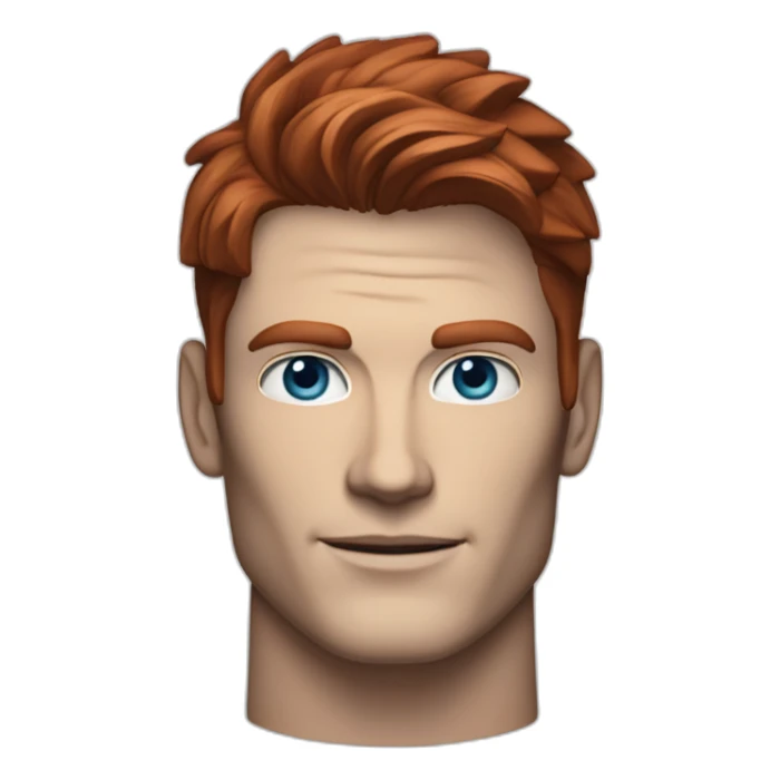 Ryan mcpartlin robot Blue eyes very neat red hair handsome chiselled jaw sharp cheekbones sticker