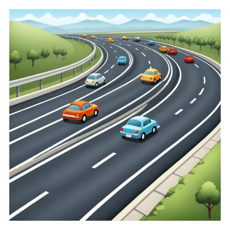 highway with lanes and cars sticker