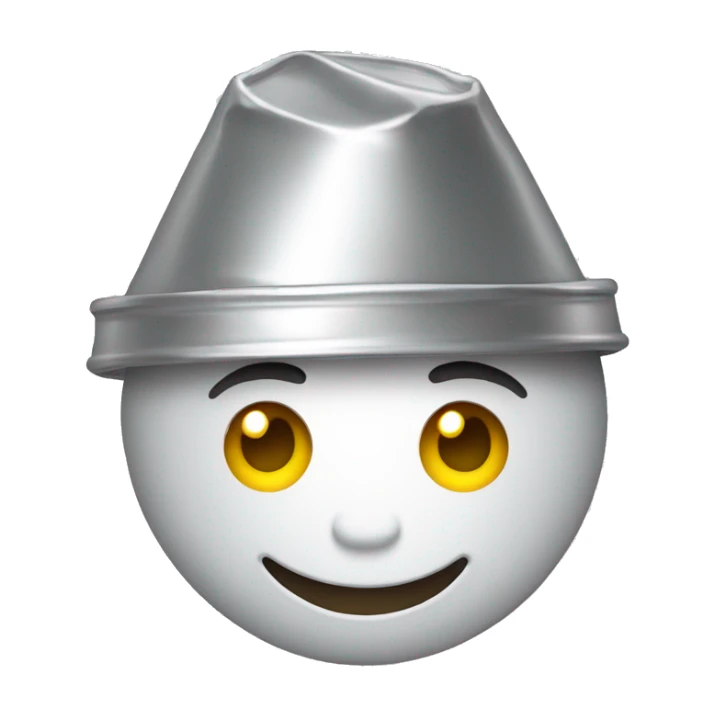 smiling emoji wearing a tin foil hat sticker