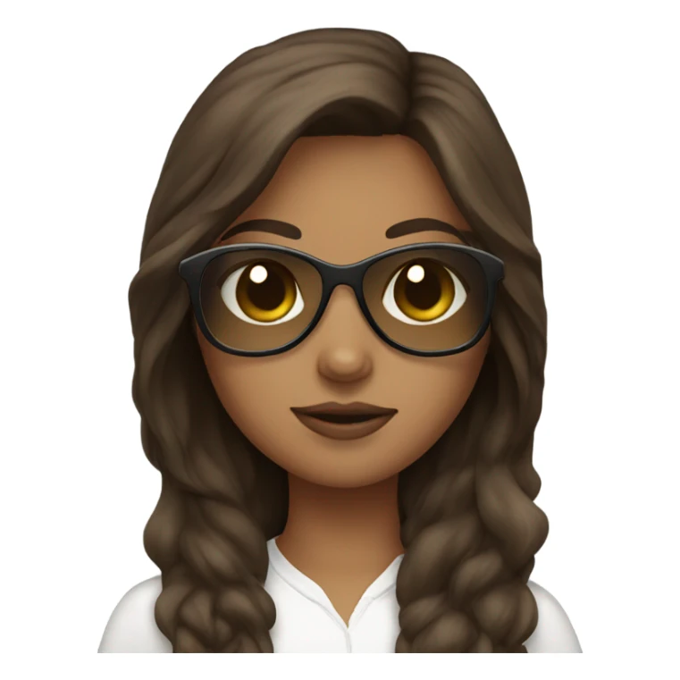 Brown hair girl with aviators sticker