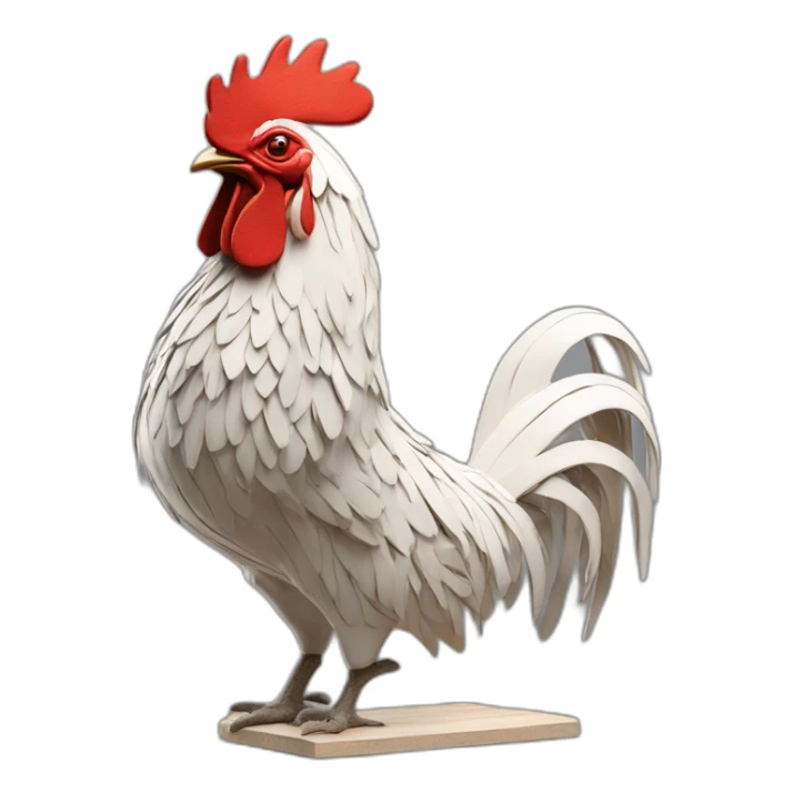 Rooster sculpture art sticker