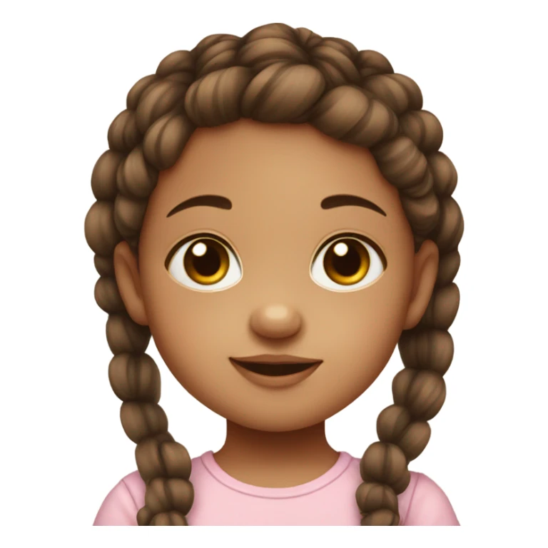 baby girl with brown pigtails and big brown eyes sticker