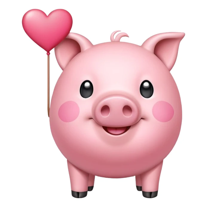 Piggy with I love you banner sticker