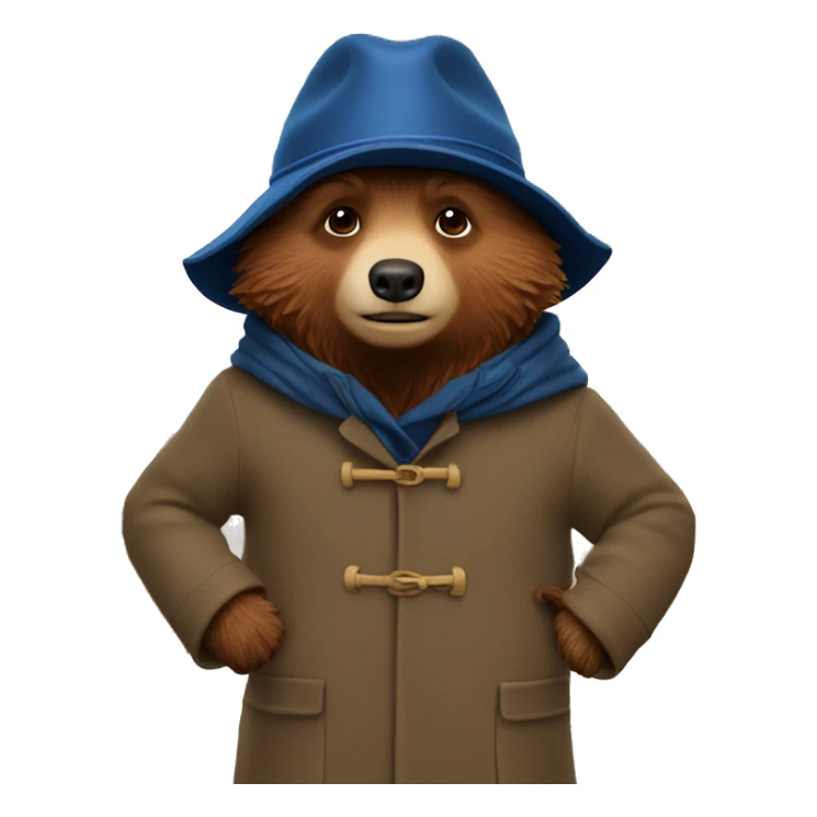 Paddington posing in front of a mirror sticker