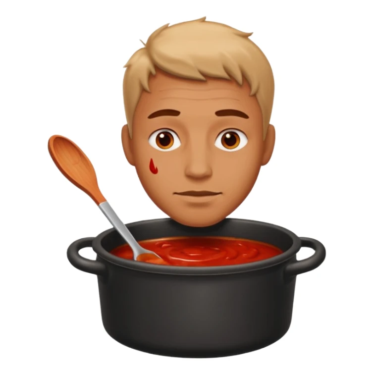 a man lost in a pot of sauce sticker