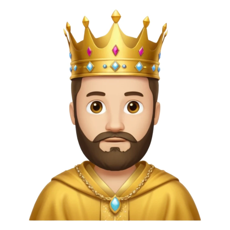 King – Bearded man with golden crown and robe sticker