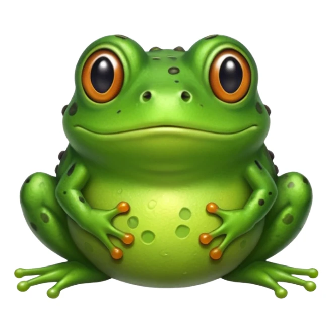 Frog with a dog hair ball sticker